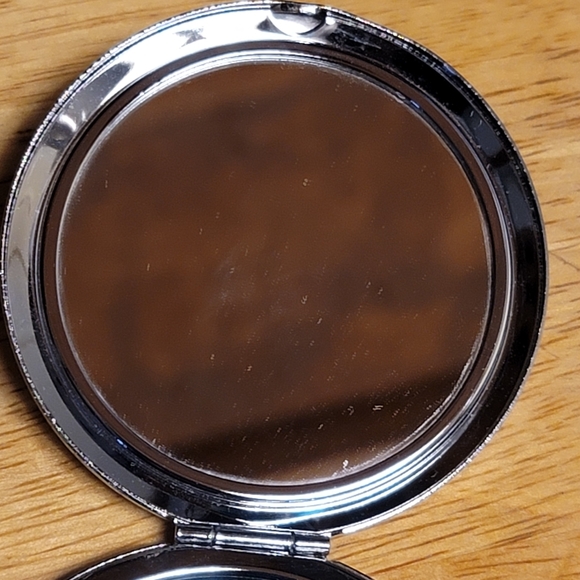 Compact, Stainless Steel, with Luminescent Background behind Design. 2" Diameter - Picture 7 of 7